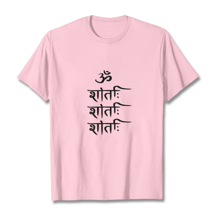 Buddha Stones OM MANTRA Sanskrit Pattern Tee T-shirt - LightPink - 2XL - image 13