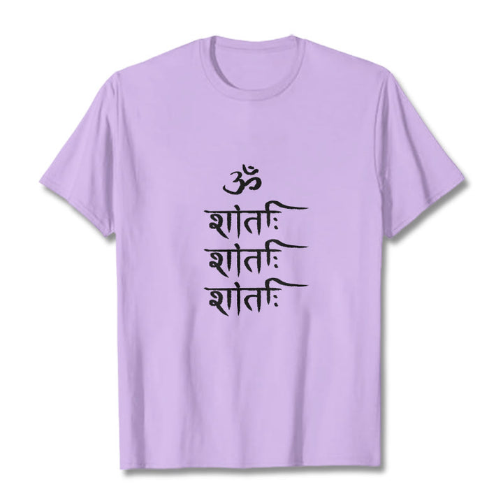 Buddha Stones OM MANTRA Sanskrit Pattern Tee T-shirt - Plum - 2XL - image 17