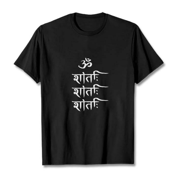 Buddha Stones OM MANTRA Sanskrit Pattern Tee T-shirt - Black - 2XL - image 4