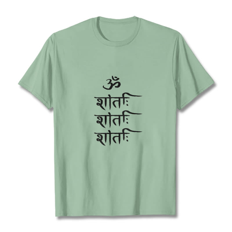 Buddha Stones OM MANTRA Sanskrit Pattern Tee T-shirt - PaleGreen - 2XL - image 15
