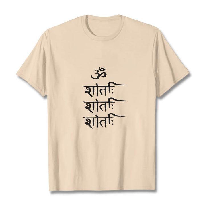 Buddha Stones OM MANTRA Sanskrit Pattern Tee T-shirt - Bisque - 2XL - image 11