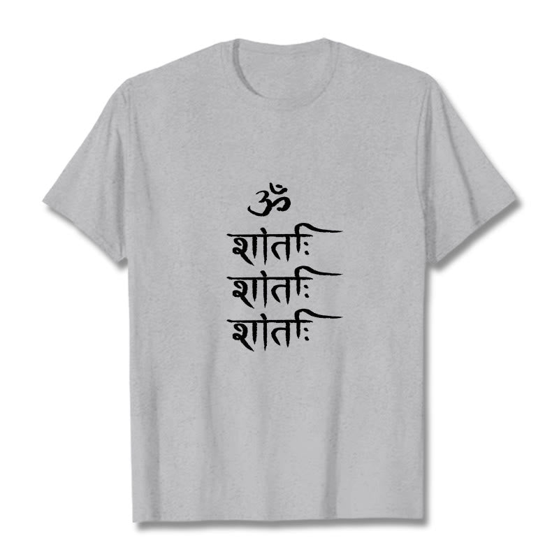 Buddha Stones OM MANTRA Sanskrit Pattern Tee T-shirt - LightGrey - 2XL - image 20
