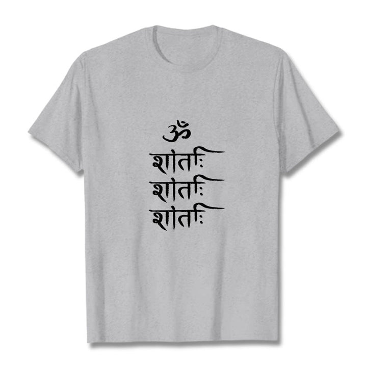 Buddha Stones OM MANTRA Sanskrit Pattern Tee T-shirt - LightGrey - 2XL - image 20