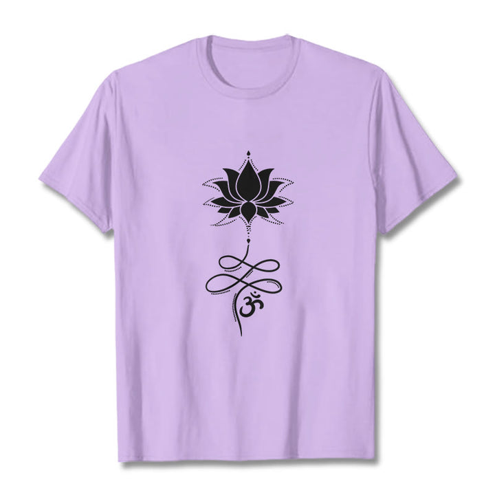 Buddha Stones Lotus OM Sanskrit Tee T-shirt - Plum - 2XL - image 17
