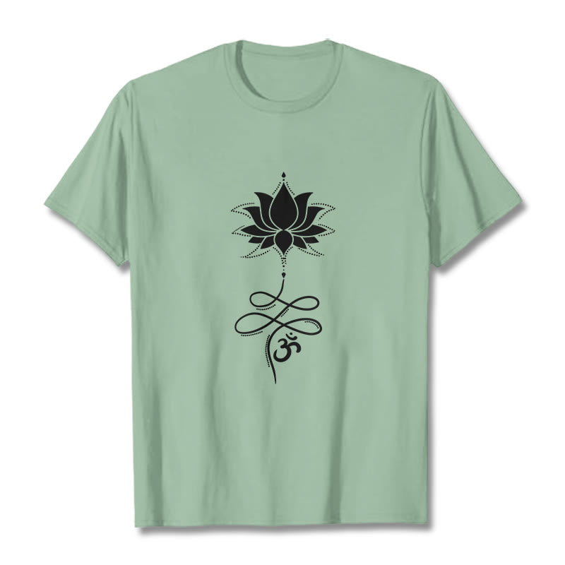 Buddha Stones Lotus OM Sanskrit Tee T-shirt - PaleGreen - 2XL - image 15