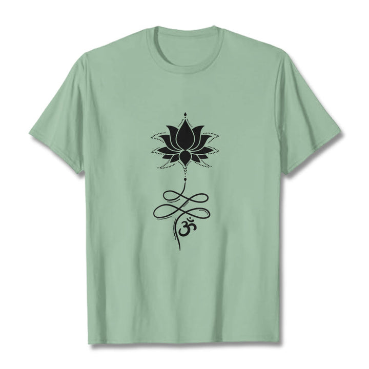 Buddha Stones Lotus OM Sanskrit Tee T-shirt - PaleGreen - 2XL - image 15