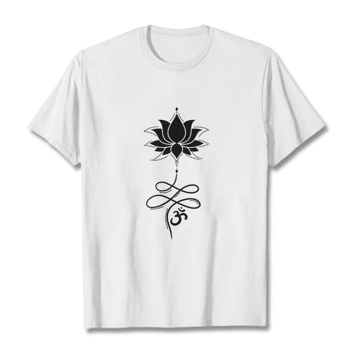 Buddha Stones Lotus OM Sanskrit Tee T-shirt - White - 2XL - image 6