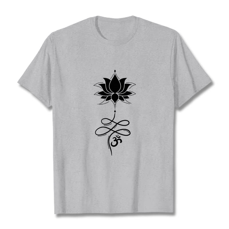 Buddha Stones Lotus OM Sanskrit Tee T-shirt - LightGrey - 2XL - image 20