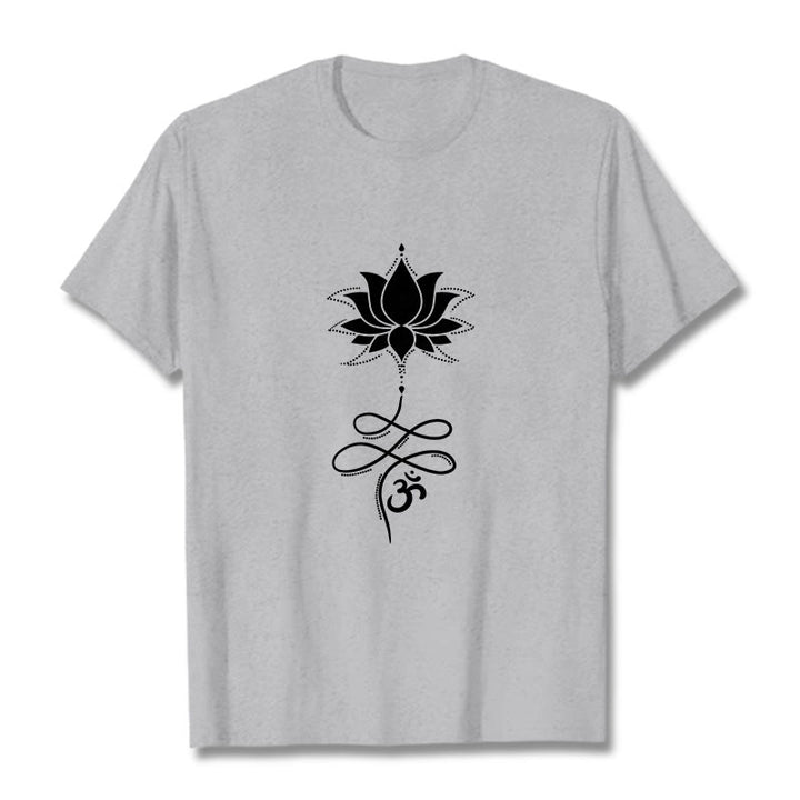 Buddha Stones Lotus OM Sanskrit Tee T-shirt - LightGrey - 2XL - image 20