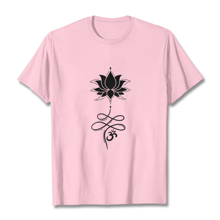 Buddha Stones Lotus OM Sanskrit Tee T-shirt - LightPink - 2XL - image 13