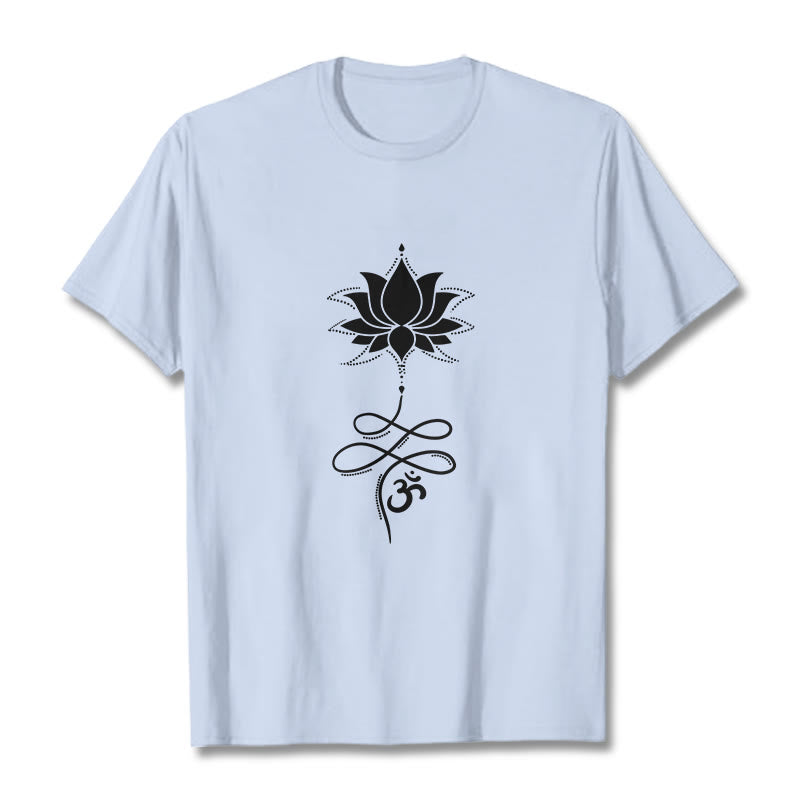 Buddha Stones Lotus OM Sanskrit Tee T-shirt - LightCyan - 2XL - image 19