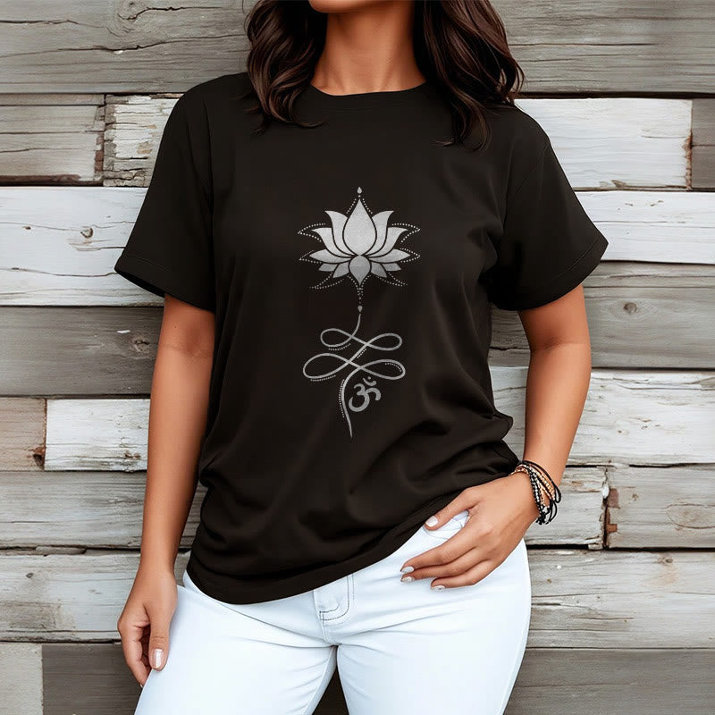 Buddha Stones Lotus OM Sanskrit Tee T-shirt - image 3