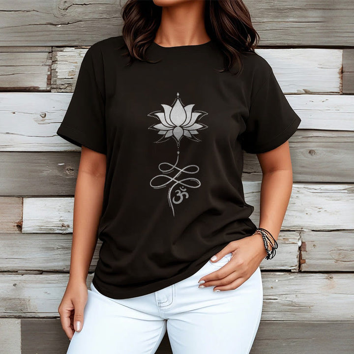Buddha Stones Lotus OM Sanskrit Tee T-shirt - image 3