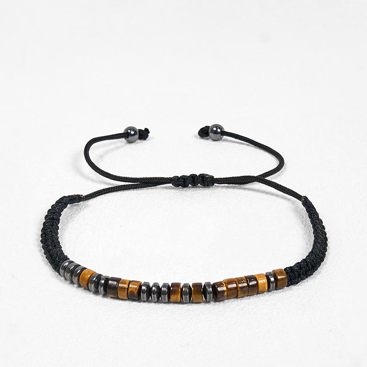 Buddha Stones 3Pcs Tiger Eye Lava Rock Protection Bracelet Set