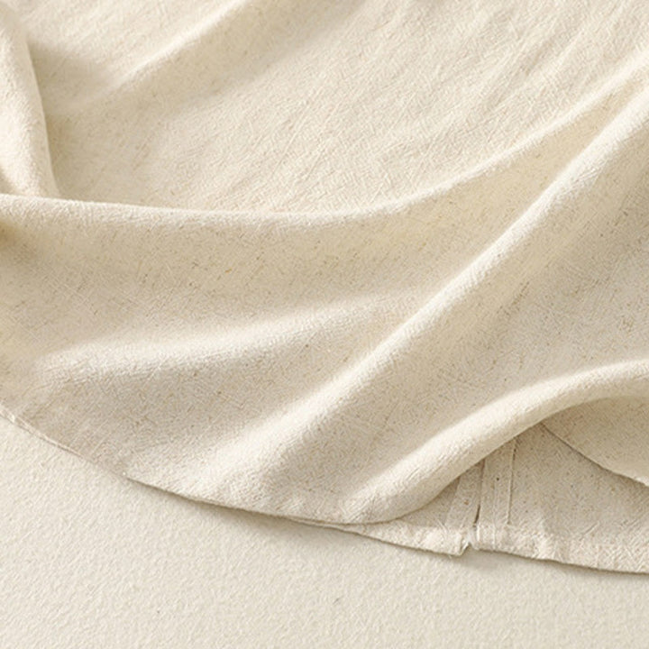 Buddha Stones Casual Stitching Color Handmade Button Design Midi Dress Polyester Sleeveless Dress With Pockets - image 12