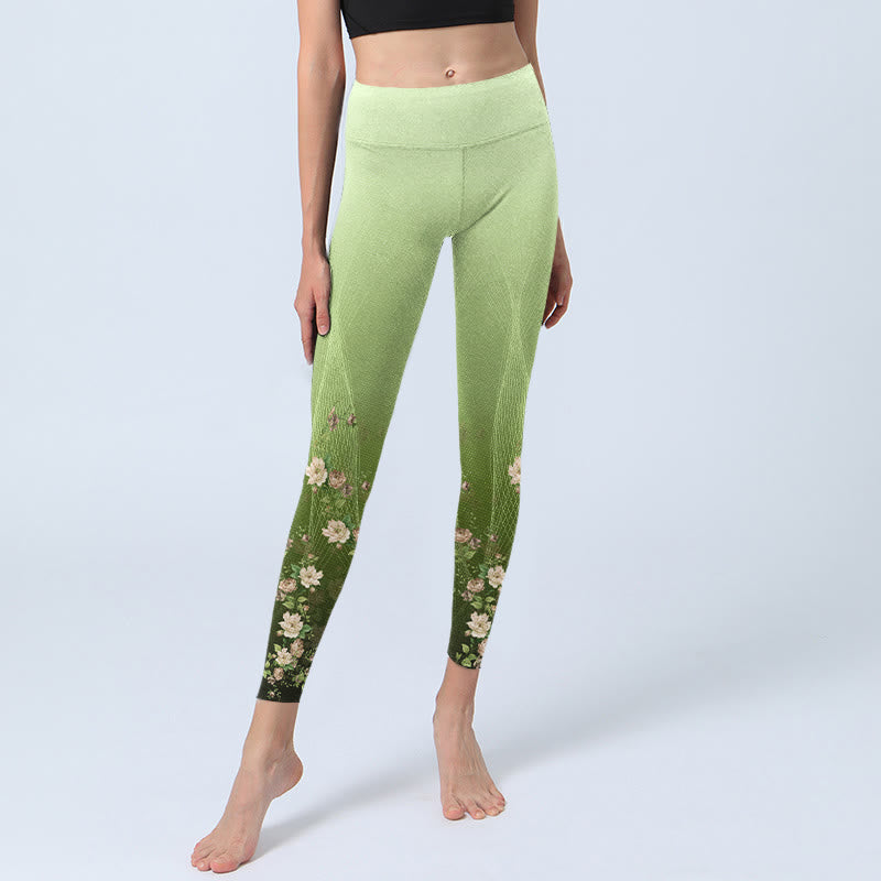 Buddha Stones Rose Lines Pattern Print Gym Leggings Women's Yoga Pants - image 6