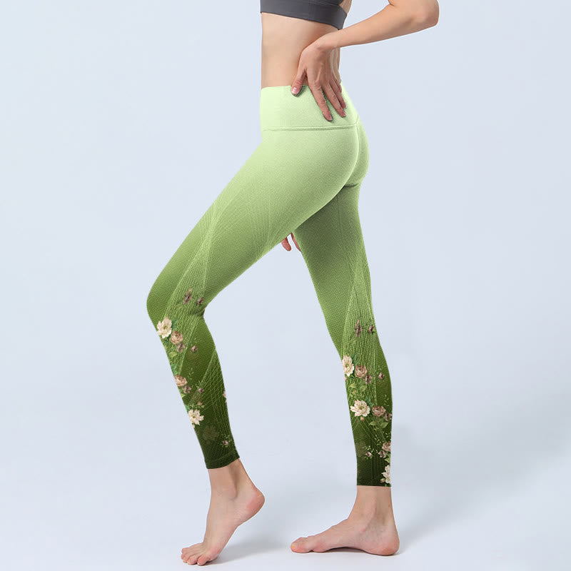 Buddha Stones Rose Lines Pattern Print Gym Leggings Women's Yoga Pants - image 3