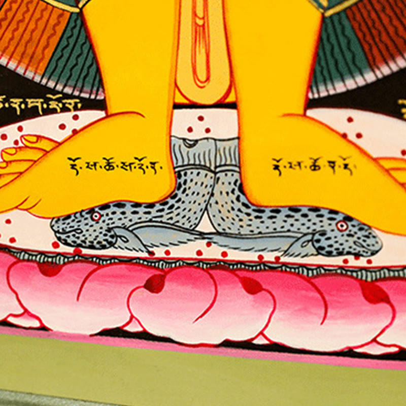 Buddha Stones Tibetan Thangka Painting Healing Handmade Decoration(Random Style)