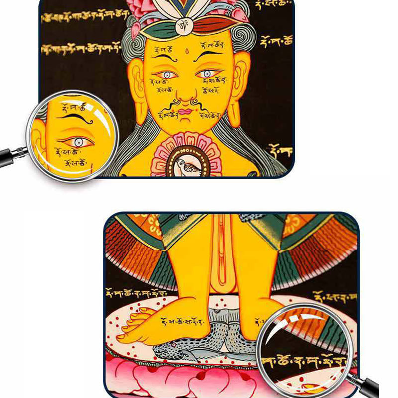 Buddha Stones Tibetan Thangka Painting Healing Handmade Decoration(Random Style)