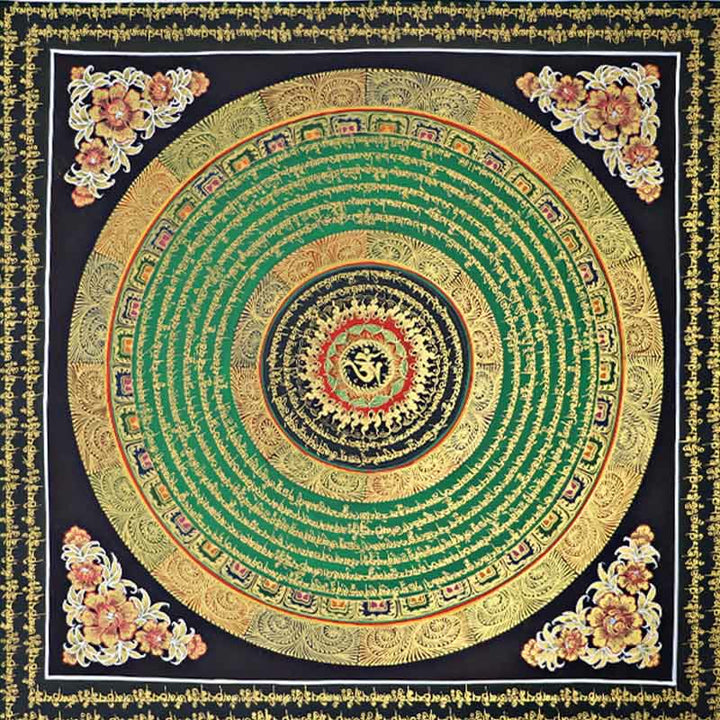 Buddha Stones Tibetan Thangka Painting Om Mani Padme Hum Scripture Handmade Decoration(Random Style)