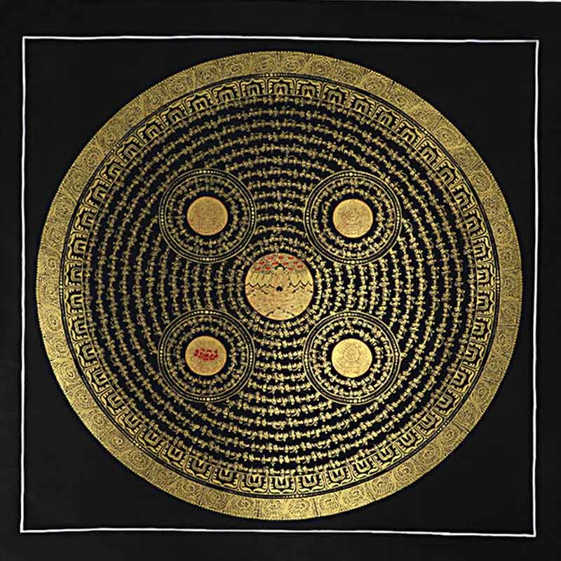 Buddha Stones Tibetan Thangka Painting Om Mani Padme Hum Scripture Handmade Decoration(Random Style)