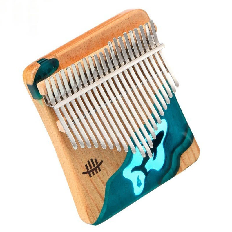 Buddha Stones Kalimba 17/21 Keys Thumb Piano Beech Wood Deep Sea Blue Whale Portable Finger Piano