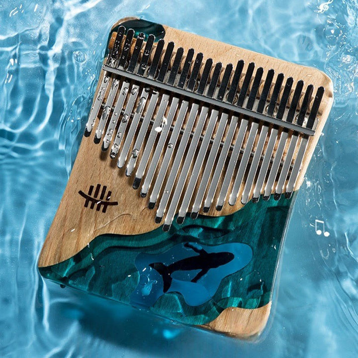 Buddha Stones Kalimba 17/21 Keys Thumb Piano Beech Wood Deep Sea Blue Whale Portable Finger Piano