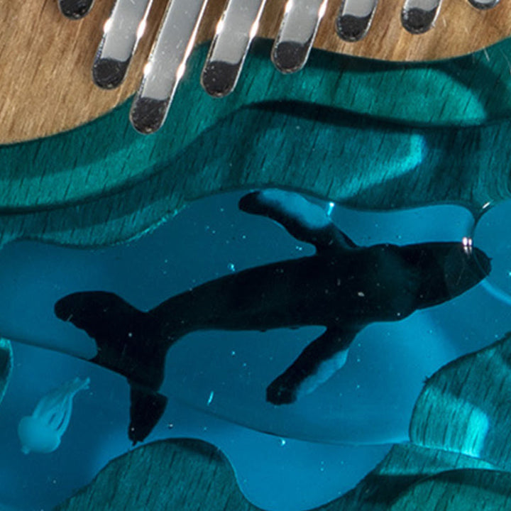 Buddha Stones Kalimba 17/21 Keys Thumb Piano Beech Wood Deep Sea Blue Whale Portable Finger Piano