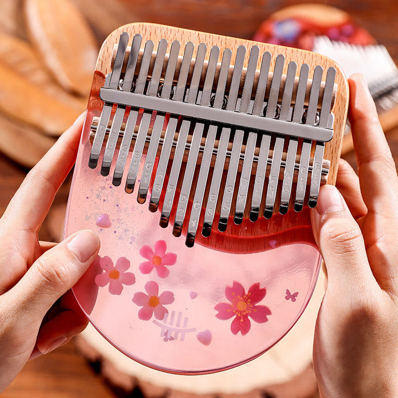 Buddha Stones Kalimba 17/21 Keys Thumb Piano Beech Wood Pink Cherry Portable Finger Piano