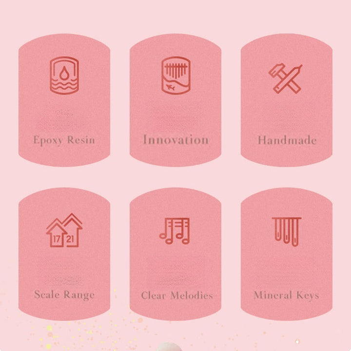 Buddha Stones Kalimba 17/21 Keys Thumb Piano Beech Wood Pink Cherry Portable Finger Piano