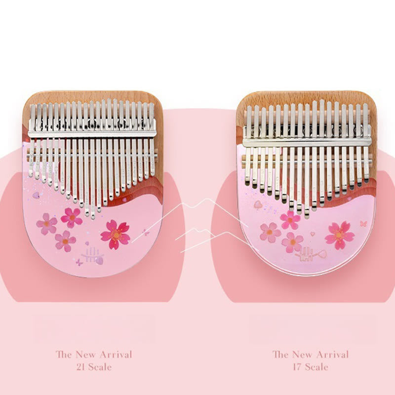 Buddha Stones Kalimba 17/21 Keys Thumb Piano Beech Wood Pink Cherry Portable Finger Piano