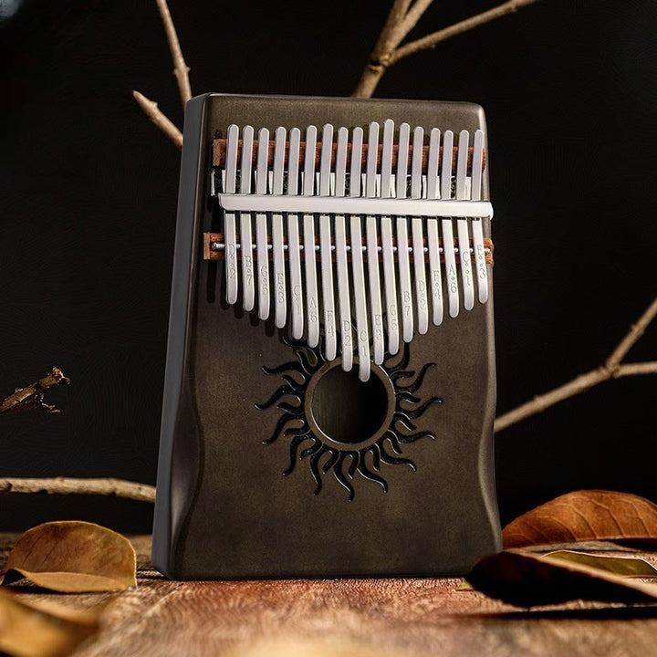 Buddha Stones Kalimba 17/21 Keys Thumb Piano Sun Pattern Maple Wood Beginners Portable Finger Piano