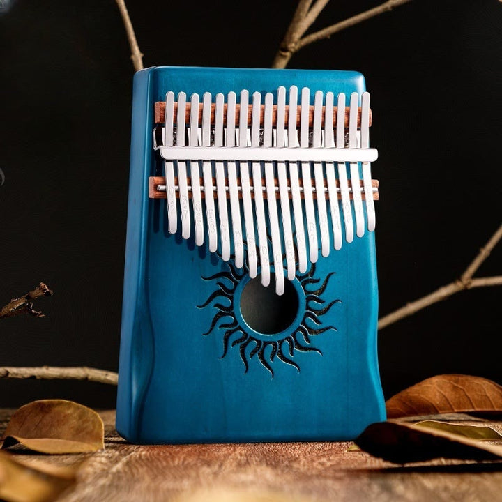 Buddha Stones Kalimba 17/21 Keys Thumb Piano Sun Pattern Maple Wood Beginners Portable Finger Piano