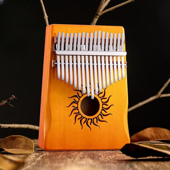 Buddha Stones Kalimba 17/21 Keys Thumb Piano Sun Pattern Maple Wood Beginners Portable Finger Piano