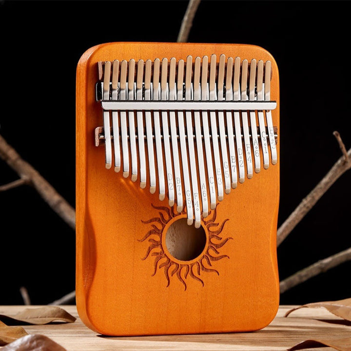 Buddha Stones Kalimba 17/21 Keys Thumb Piano Sun Pattern Maple Wood Beginners Portable Finger Piano