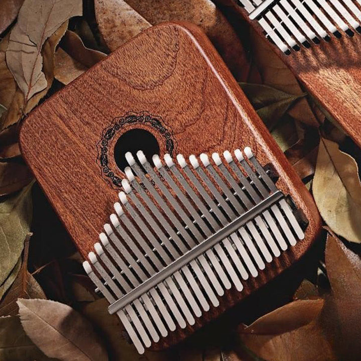 Buddha Stones 21 Keys Kalimba Thumb Piano Yellow Sandalwood Portable Finger Piano