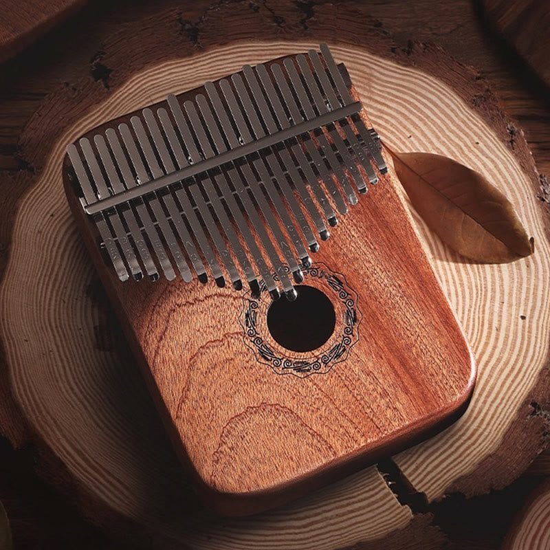 Buddha Stones 21 Keys Kalimba Thumb Piano Yellow Sandalwood Portable Finger Piano