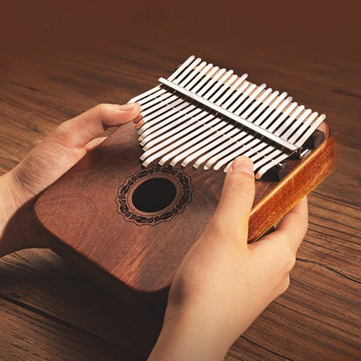 Buddha Stones 21 Keys Kalimba Thumb Piano Yellow Sandalwood Portable Finger Piano