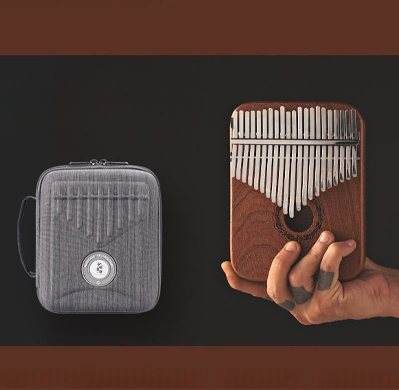 Buddha Stones 21 Keys Kalimba Thumb Piano Yellow Sandalwood Portable Finger Piano