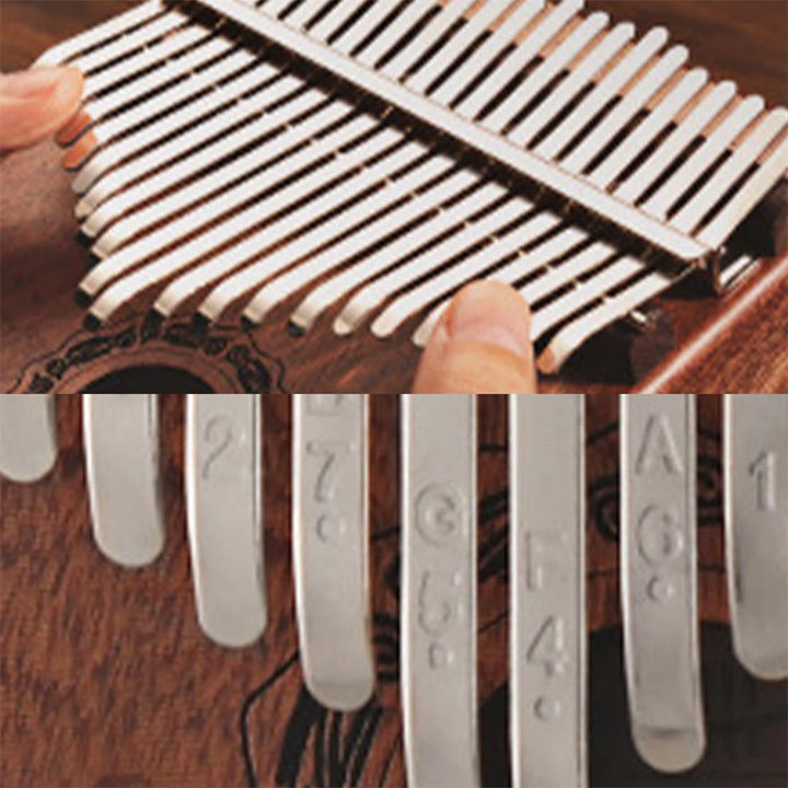 Buddha Stones 21 Keys Kalimba Thumb Piano Yellow Sandalwood Retro Portable Finger Piano