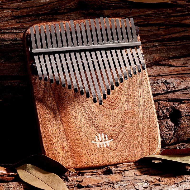 Buddha Stones 21 Keys Kalimba Thumb Piano Yellow Sandalwood Retro Portable Finger Piano