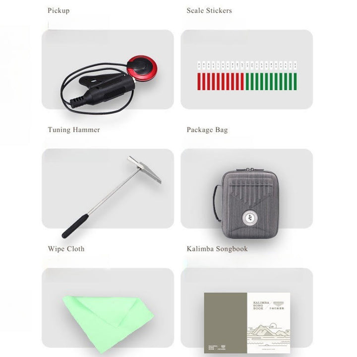 Buddha Stones 21 Keys Kalimba Thumb Piano Yellow Sandalwood Retro Portable Finger Piano