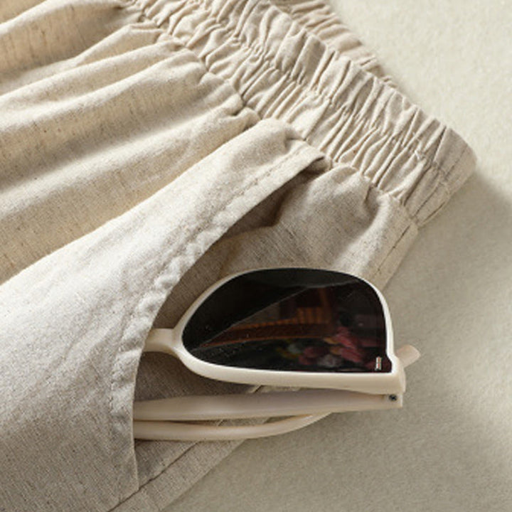 Buddha Stones Vintage Summer Casual Embroidery Paisley Pattern Women's  Cotton Linen Harem Pants With Pockets - image 11