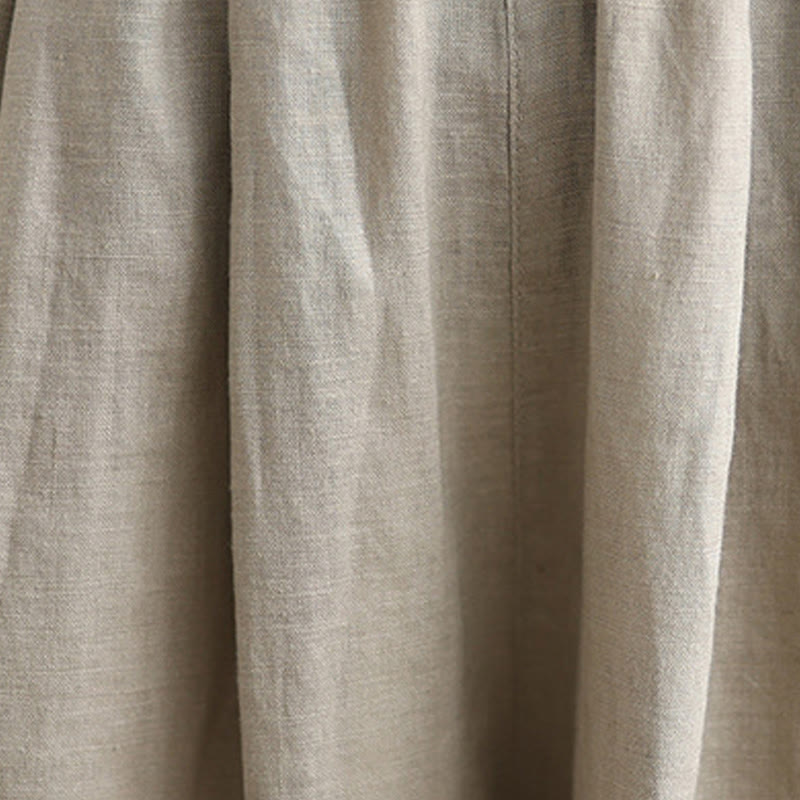 Buddha Stones Summer Solid Color Patchwork Simple Design Women's Cotton Wide Leg Cropped Pants With Pockets - image 18