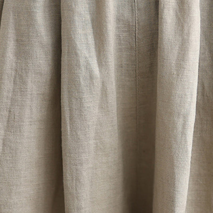 Buddha Stones Summer Solid Color Patchwork Simple Design Women's Cotton Wide Leg Cropped Pants With Pockets - image 18