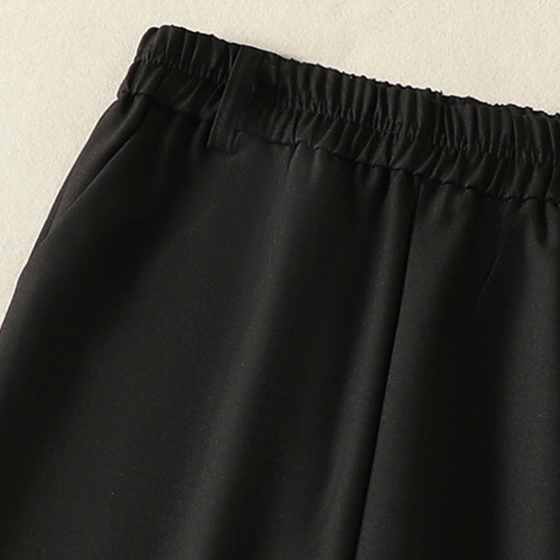 Buddha Stones Vintage Elastic Waistband Design Drawstring Women's Cotton Pants With Pockets - image 11