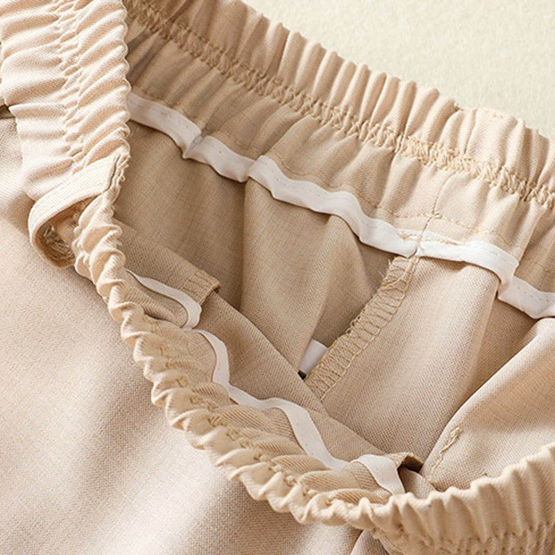 Buddha Stones Vintage Elastic Waistband Design Drawstring Women's Cotton Pants With Pockets - image 4