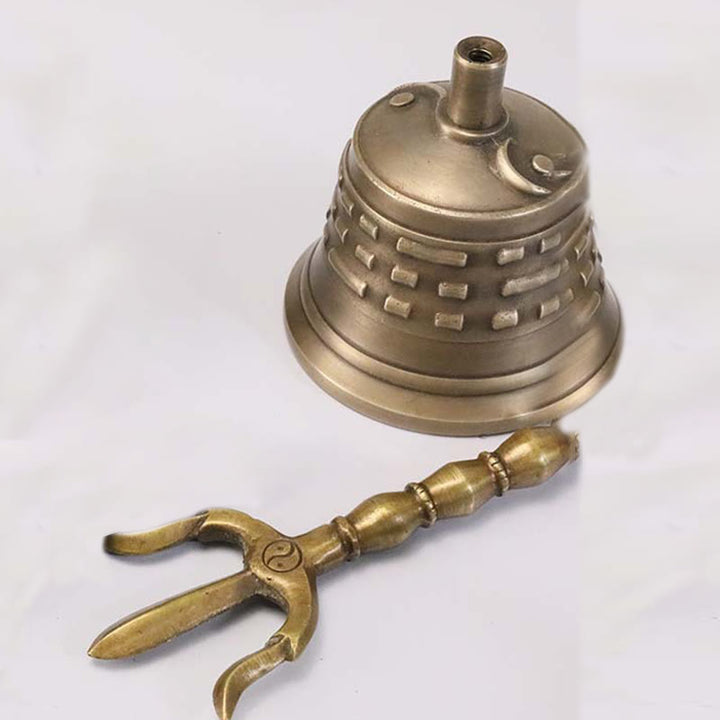 Buddha Stones Handmade Tibetan Meditation Vajra Dorje Bell Gourd Yin Yang Copper Enlightenment Decoration