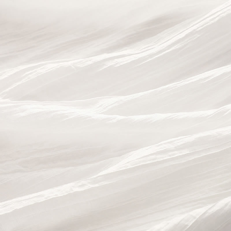 Buddha Stones Summer Casual Plain Embroidery Double Layer Short Sleeve Cotton Linen Midi Dress - image 28