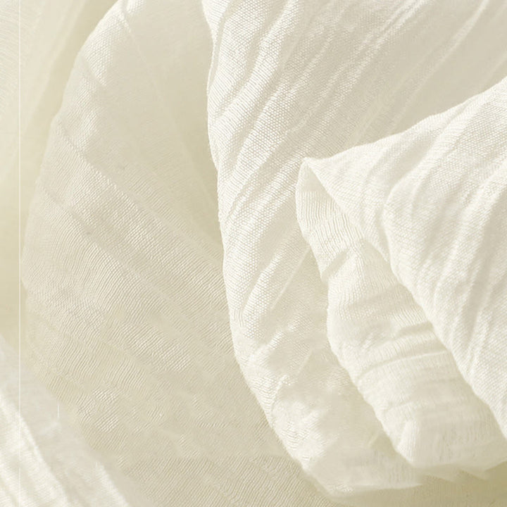 Buddha Stones Summer Casual Plain Embroidery Double Layer Short Sleeve Cotton Linen Midi Dress - image 18